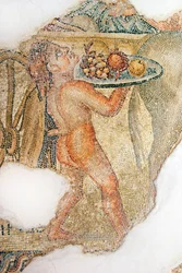 The Triumphant Procession of Dionysos, Detail of the Fruit Bearer, House of Aion, Paphos, Cyprus